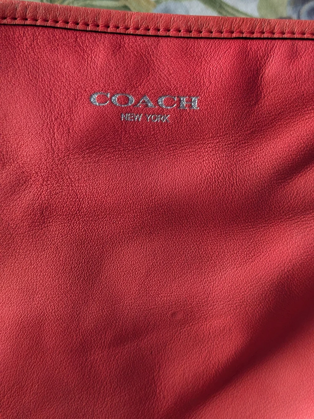 COACH 2012 Coral Leather Perforated Shoulder Bag